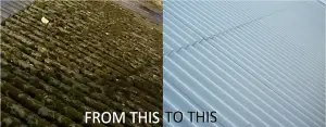 Before and after asbestos roof cleaning.19.04