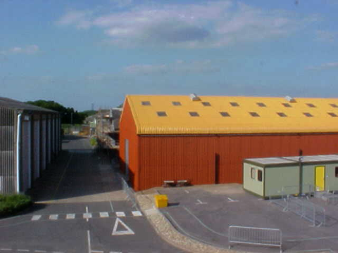 UKAEA asbestos building after cleaning and coating