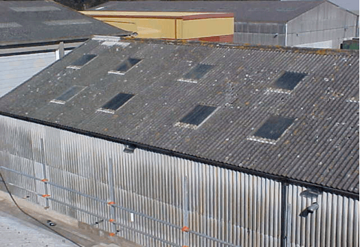 UKAEA asbestos building before cleaning