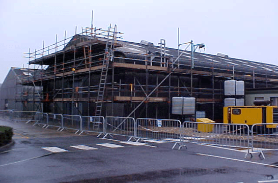 UKAEA asbestos building during cleaning